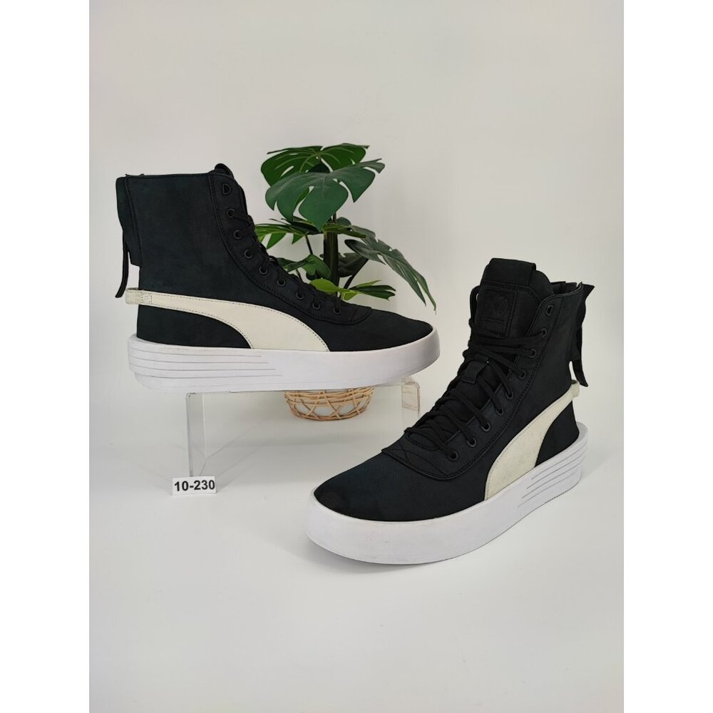 Puma Black and White High-Top Sneakers